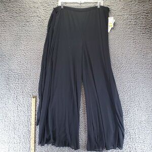 MSK Pants Womens XL Black Wide-Leg Palazzo Lightweight Flowy Design *NWT*